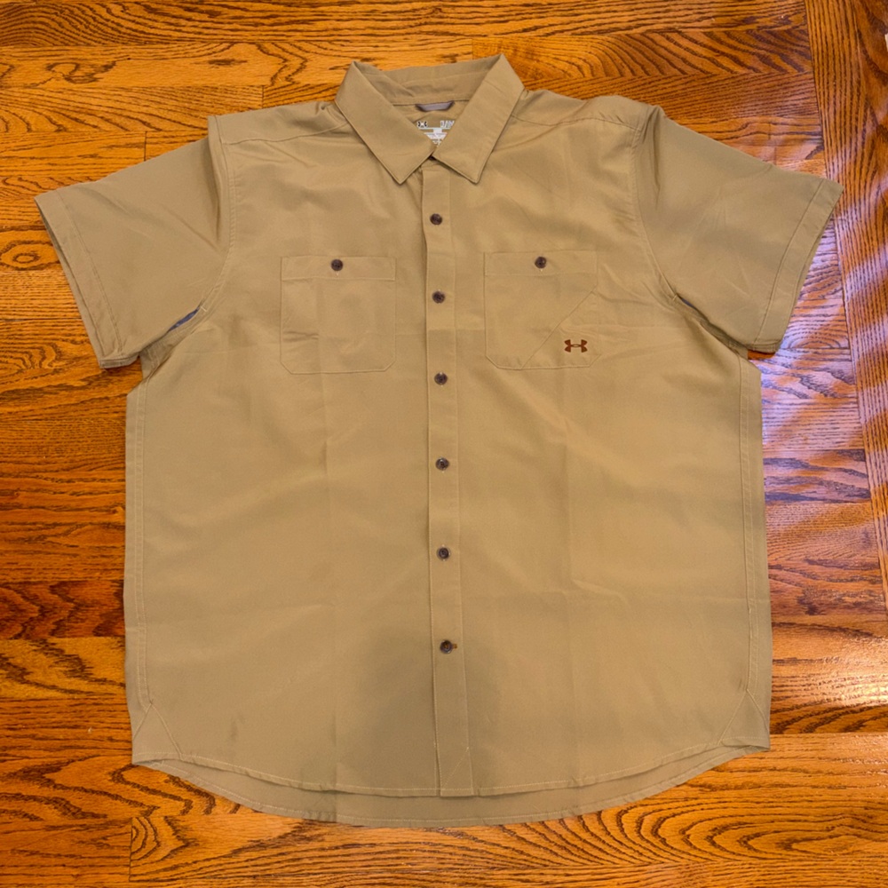 Under Armour Men's Short-Sleeve Button-Up Shirt - Olive Green
